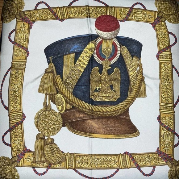 HERMÈS “Grand Uniforme” 100% Silk Scarf - Picture 7 of 10